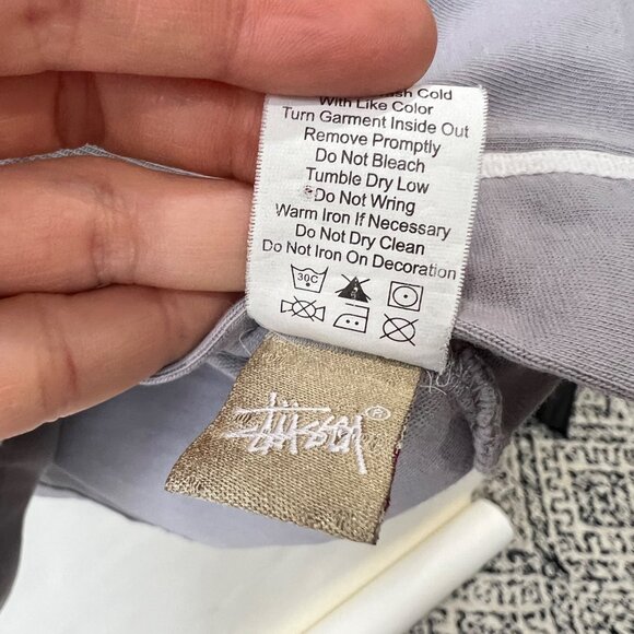 Stussy classic Baseball cotton jersey shirt, Gray, Size S - Picture 9 of 9